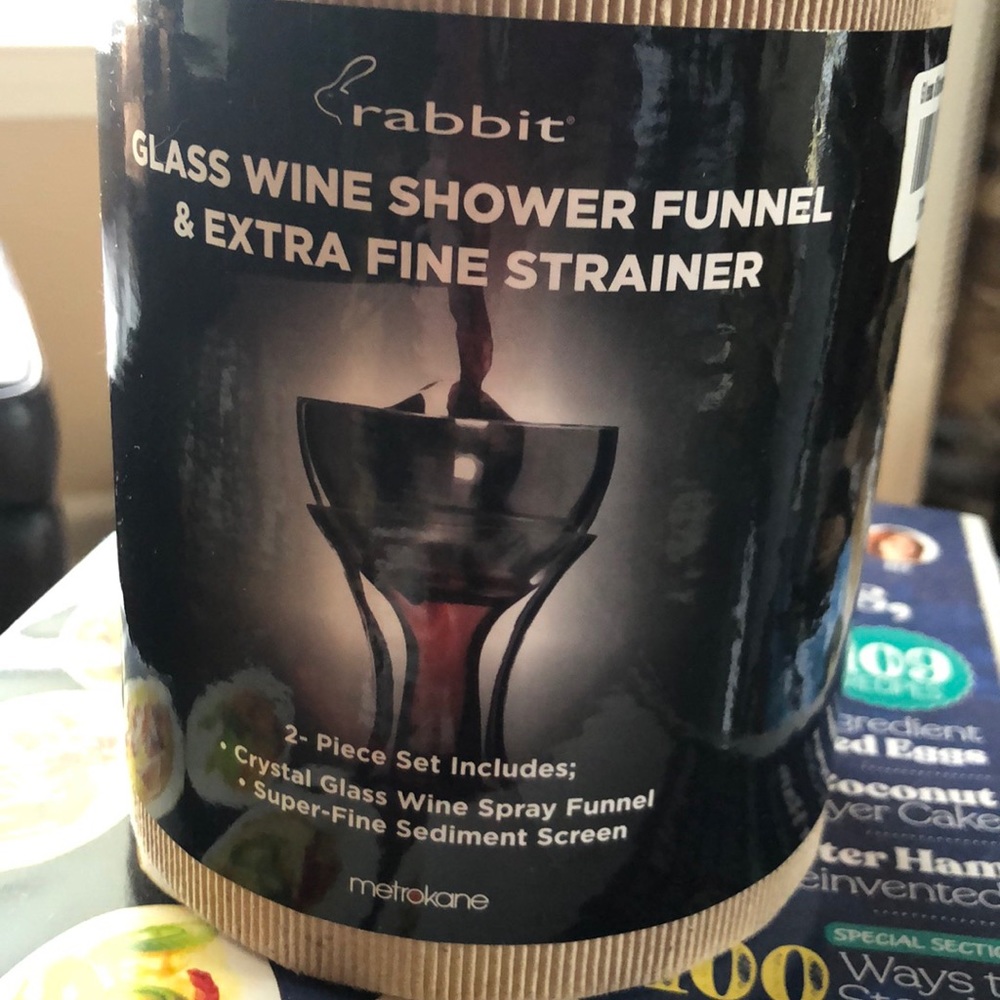 Wine shower funnel & strainer